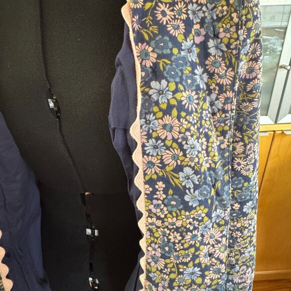 Anthropologie Elevenses Glajevica Floral Blue Trench Coat Size 8 - Picture 5 of 7